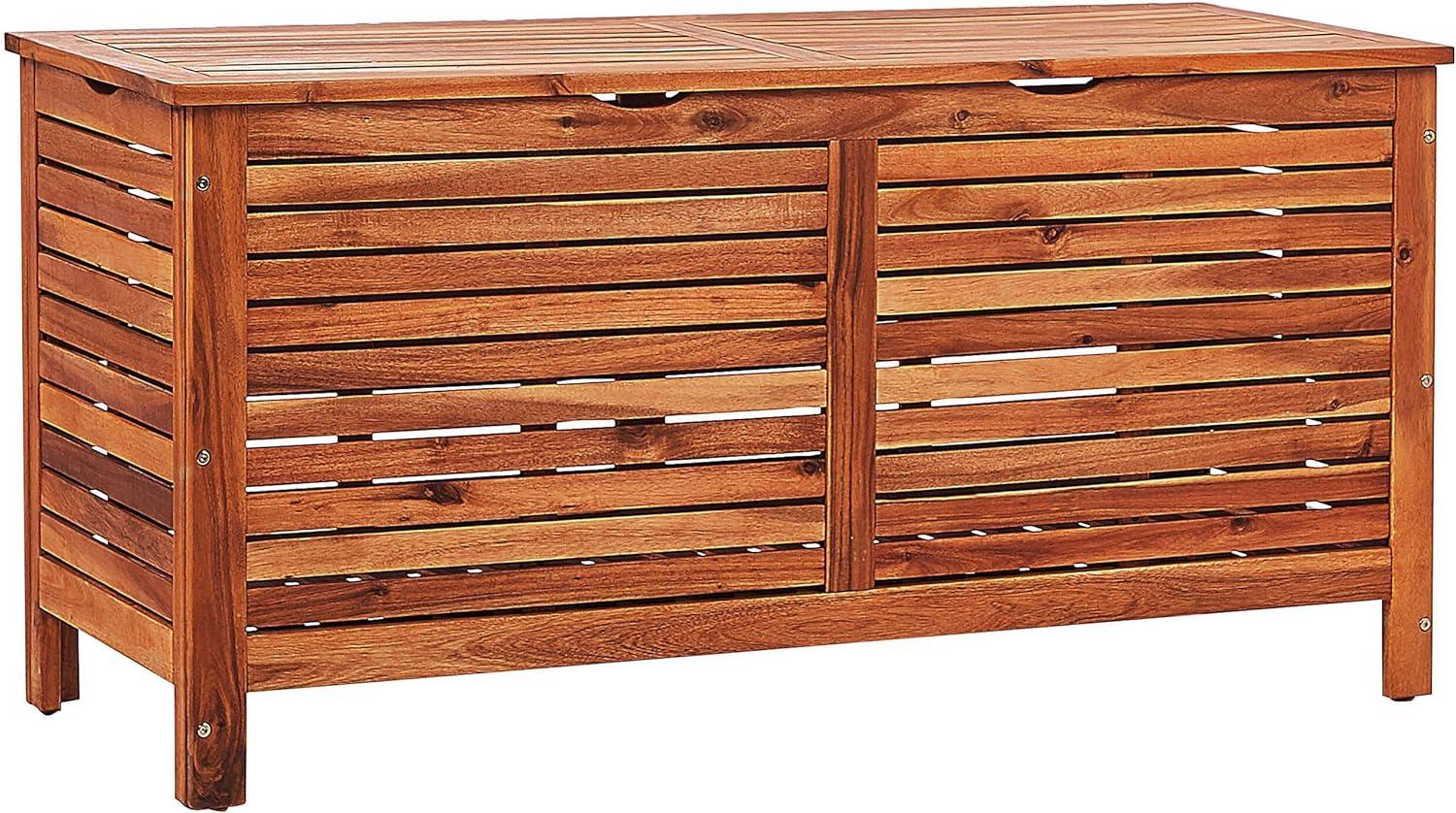 Aufbewahrungsbox 130 x 64 cm Dunkler Holzfarbton RIVIERA Bild 1