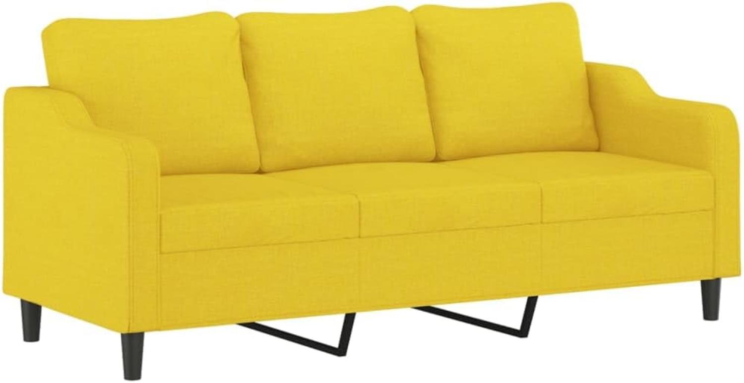 vidaXL 3-Sitzer-Sofa Hellgelb 180 cm Stoff Bild 1