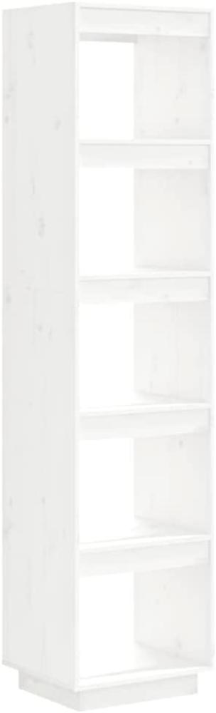 Bücherregal/Raumteiler Weiß 40x35x167 cm Massivholz Kiefer Bild 1