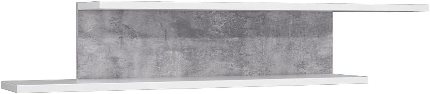 Wandboard Coburg 10 Betonoptik weiß 112x22x21 cm Bild 1