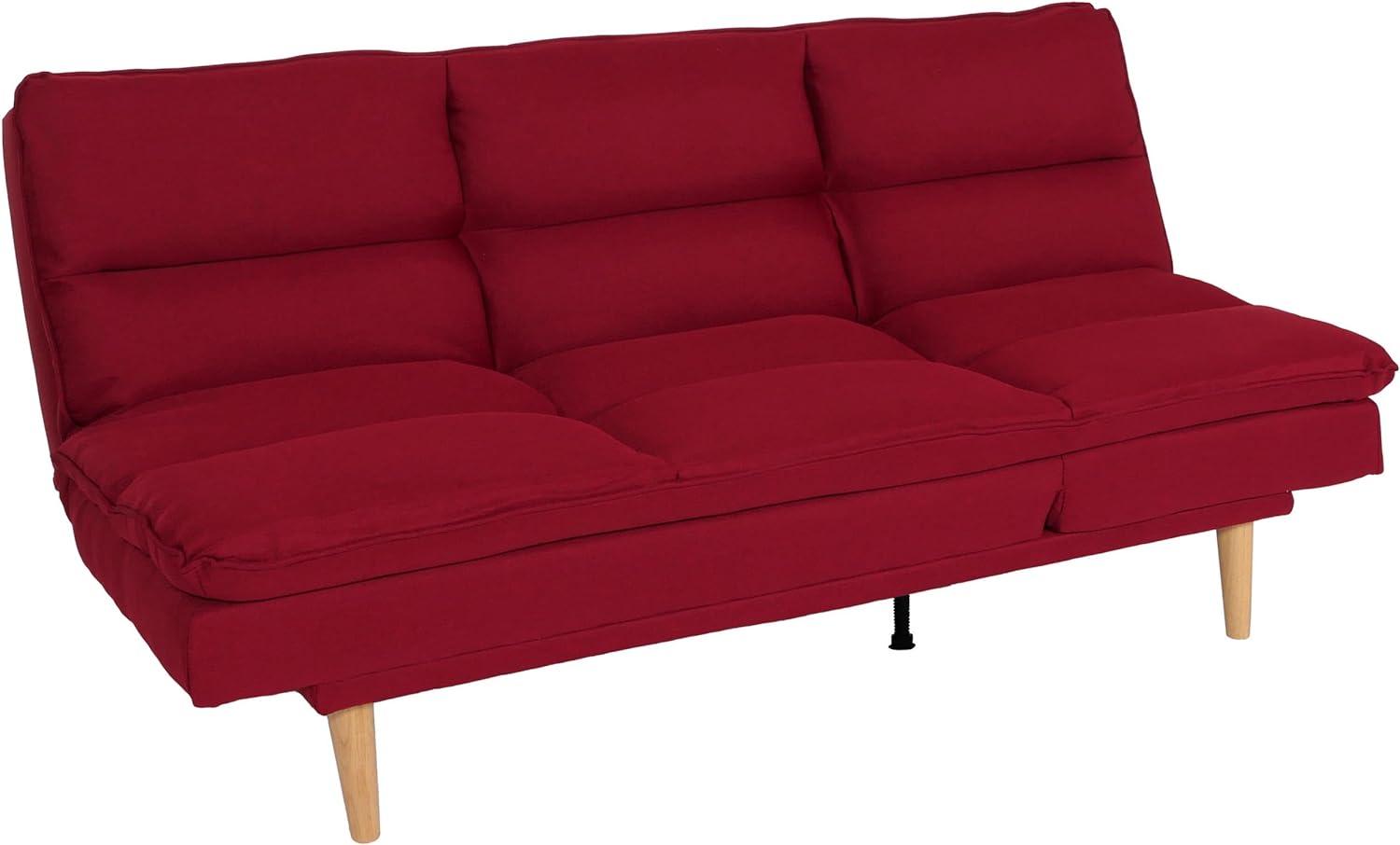 Schlafsofa HWC-M79, Gästebett Schlafcouch Couch Sofa, Schlaffunktion Liegefläche 180x110cm ~ Stoff/Textil bordeaux Bild 1