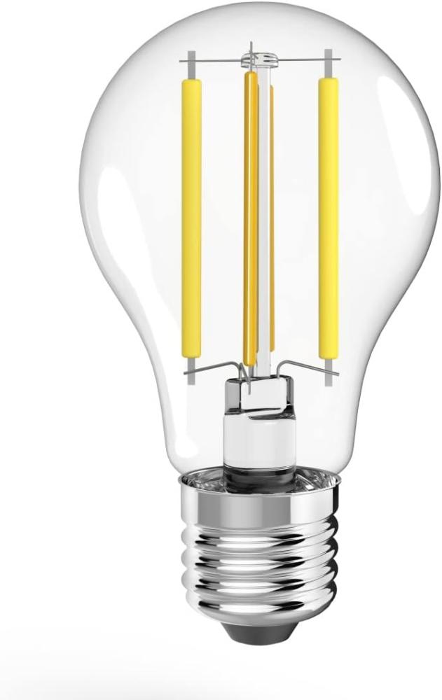 Hama WLAN Lampe mit Lampenfassung E27 (Smart Lampe funktioniert ohne Hub, LED Leuchtmittel mit 7W, Glühbirne Vintage für Sprach-/App-Steuerung, Smart Home Lampe für verschiedene Lichtatmosphären) Weiß Bild 1