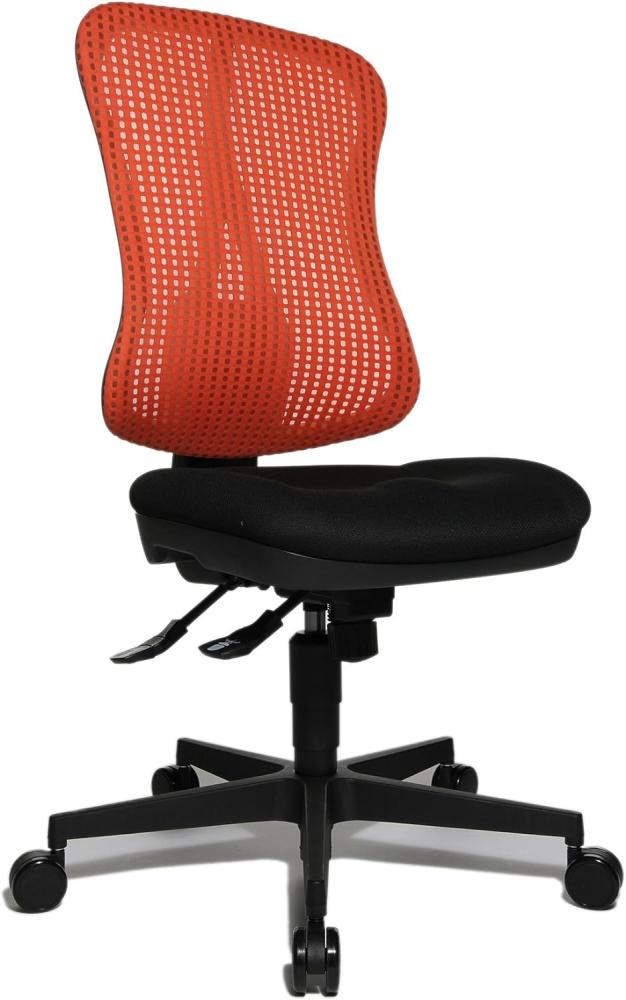 Topstar Head Point SY ergonomischer Bürostuhl, Schreibtischstuhl, Muldensitz (höhenverstellbar), Stoffbezug rot / schwarz Bild 1