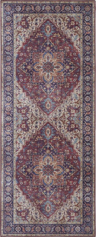 Vintage Teppich Anthea Pflaumenrot - 80x200x0,5cm Bild 1