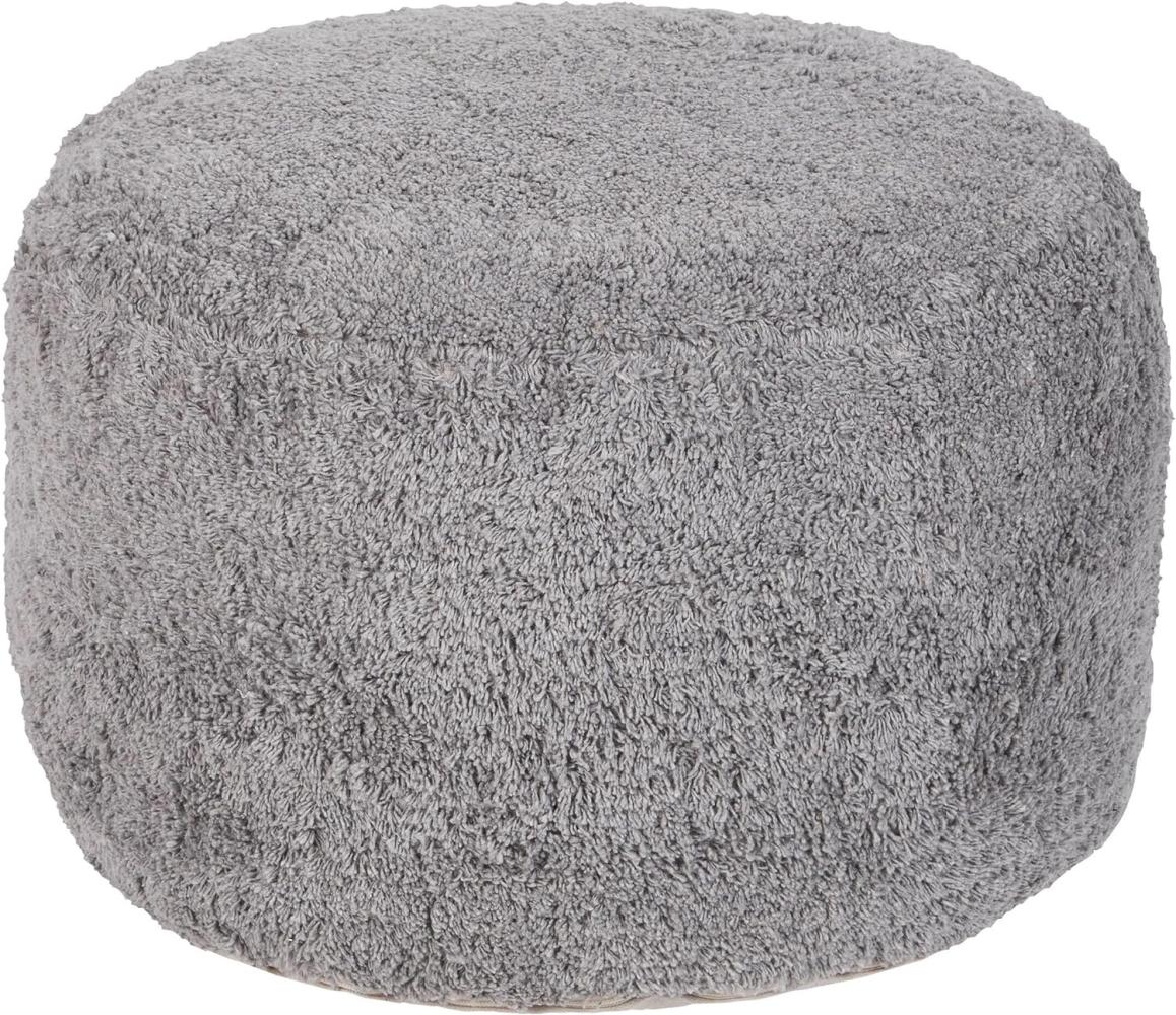 Pouf Baumwolle grau rund ⌀ 50 cm KANDHKOT Bild 1