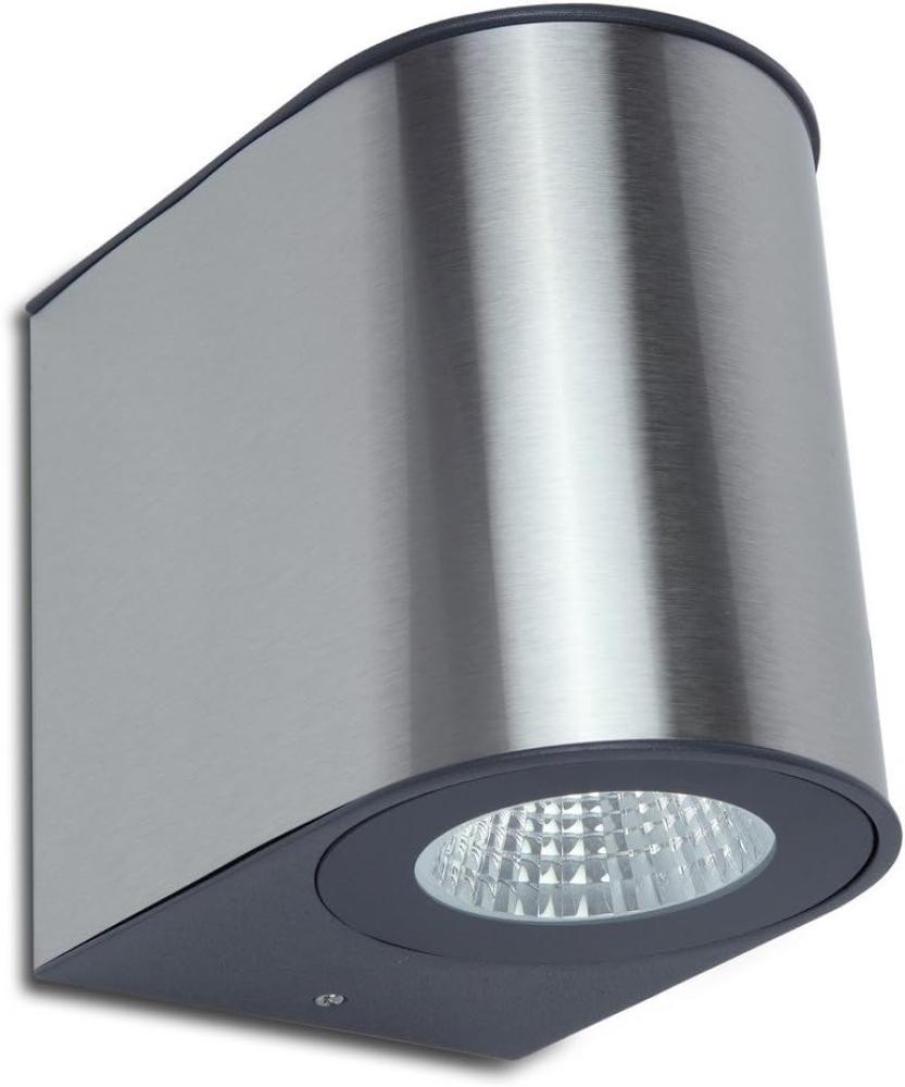 LED Außenwandleuchte GEMINI mit Up and Downlight & IP54 Edelstahl, 13,5cm hoch Bild 1