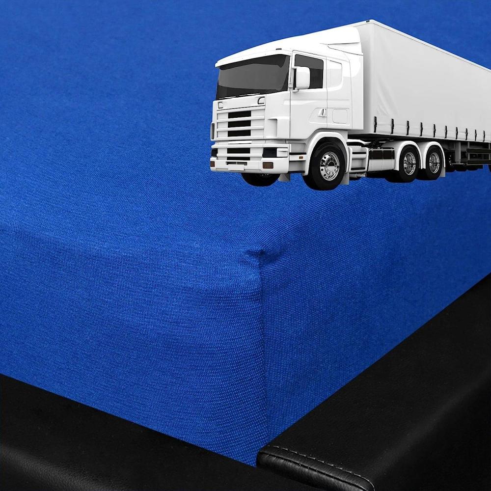 BettwarenShop Spannbettlaken für LKW Truck Matratzen | 75x220 cm | royalblau Bild 1
