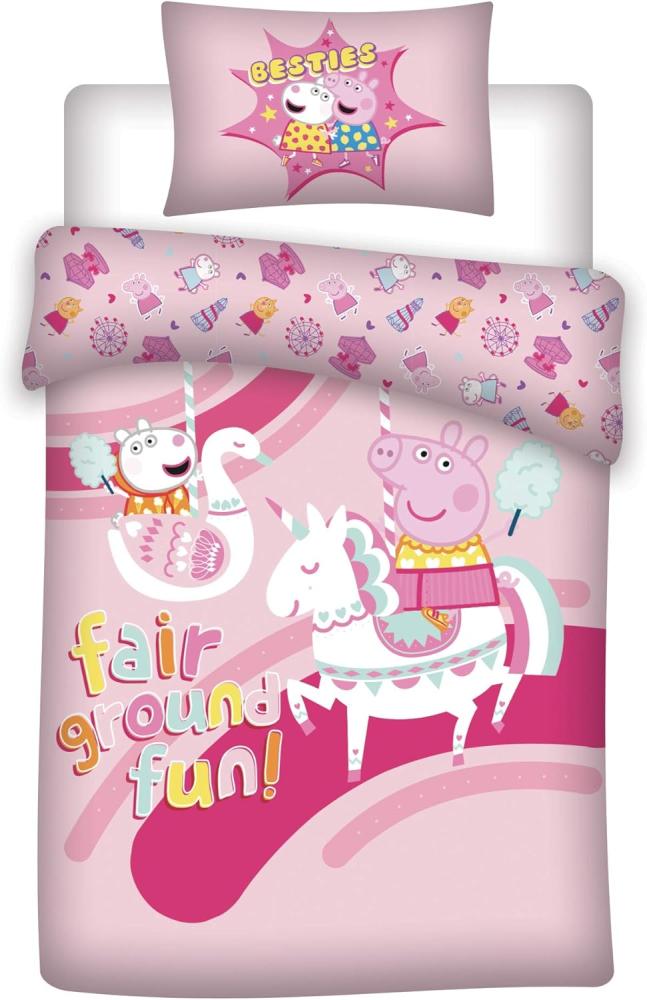 Nickelodeon Bettbezug Peppa Pig 140 x 200 cm Baumwolle rosa Bild 1