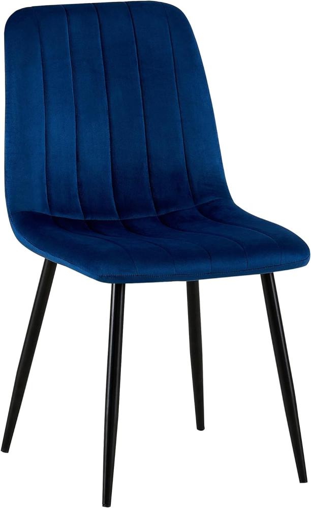 Stuhl Dijon Samt blau Bild 1