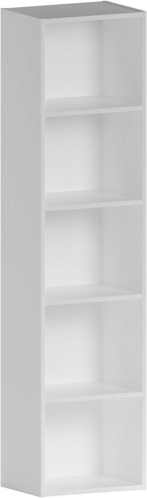 Vida Designs Oxford Bücherregal mit 5 Ebenen, würfelförmig, weiß, Holz-Regaleinheit für Büro, Wohnzimmermöbel Bild 1