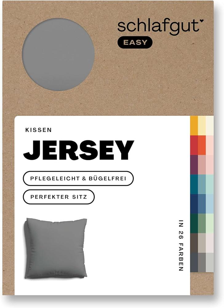 Schlafgut Kissenbezug EASY Jersey | Kissenbezug einzeln 80x80 cm | grey-mid Bild 1