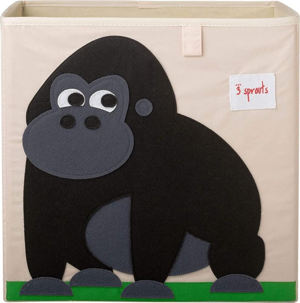 Aufbewahrung im Kinderzimmer | Spielzeugbox mit Gorilla, 33 x 33 x 33 cm, von 3 sprouts Bild 1