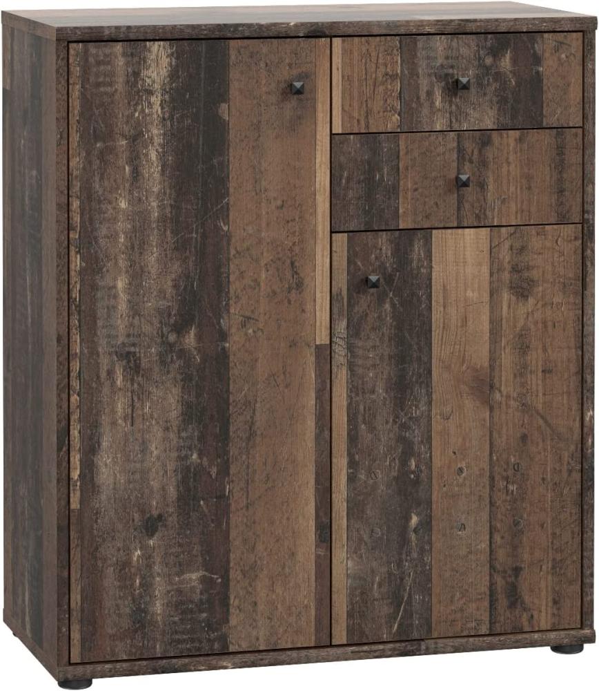 T2KK50-H51 Old Wood Altholz Nb. Dekor Kommode Sideboard Highboard für Schuhe Stauraum Ordner und Büro ca. 74 x 85 x 35 cm Bild 1