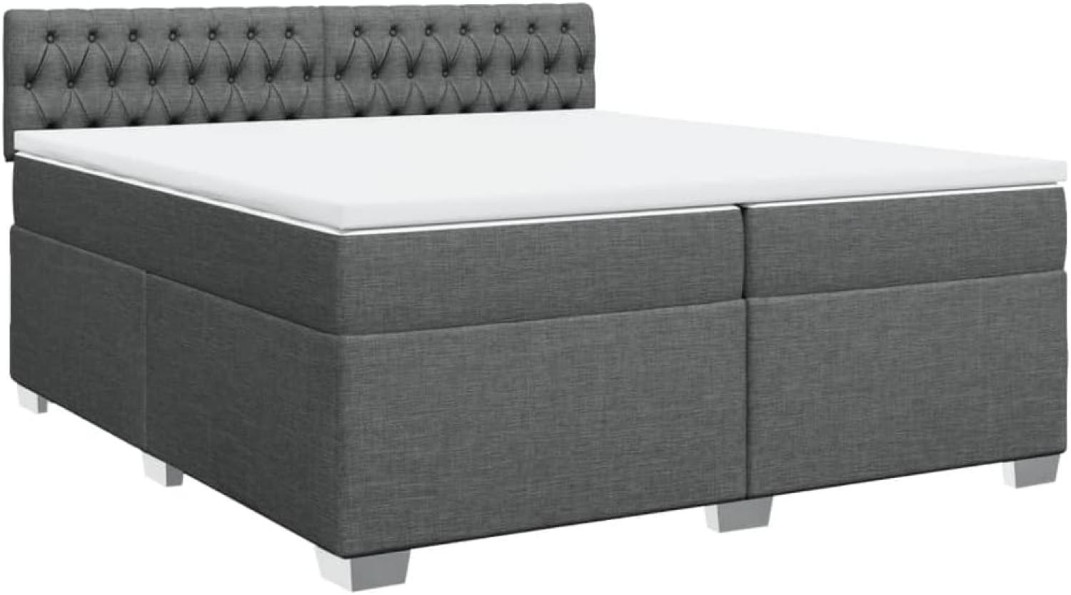 Boxspringbett mit Matratze Dunkelgrau 200x200 cm Stoff 3288303 Bild 1