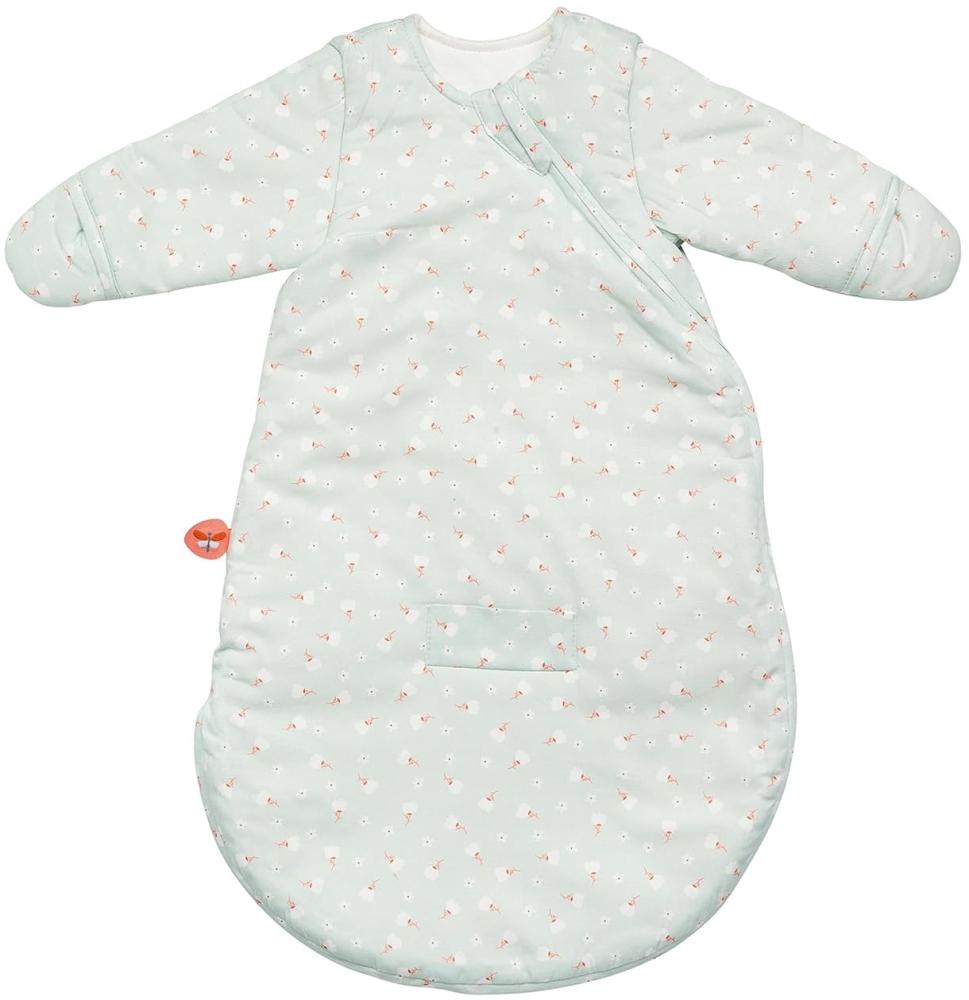 Nattou Babyschlafsack für Herbst und Winter, Aus Baumwolle, TOG 2, Ca. 60 cm, 0-3 Monate, Mila, Zoë und Lana, Hellgrün Bild 1