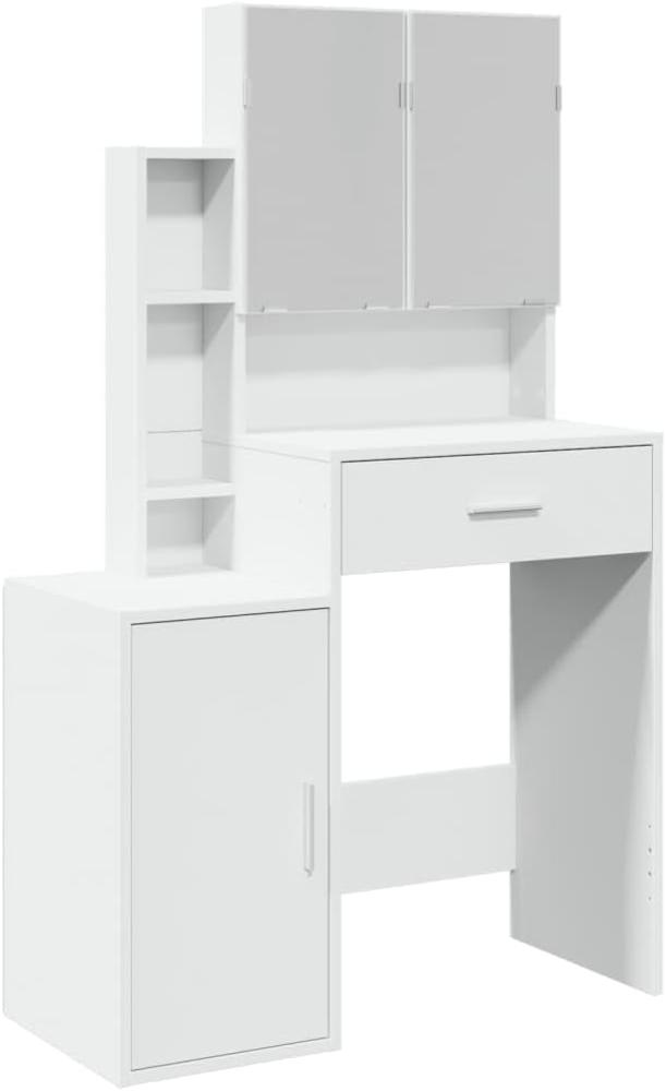 Schminktisch mit Schrank Weiß 80x35x132 cm 848234 Bild 1