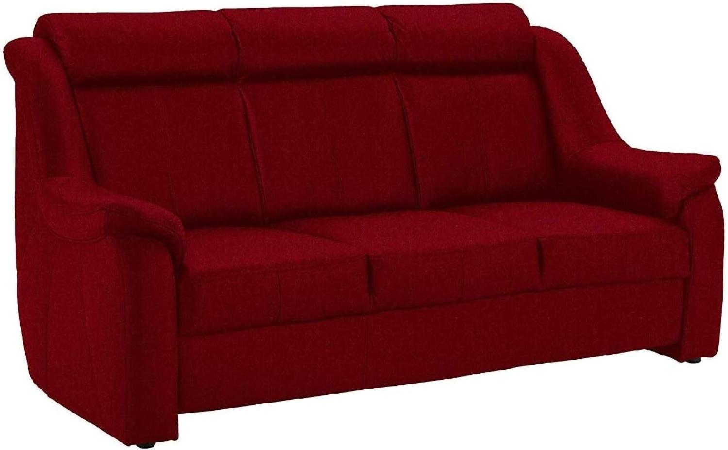 Cavadore 3-Sitzer Beata / 3er Couch im modernen Design / 188 x 98 x 92 / Mikrofaser Rot Bild 1