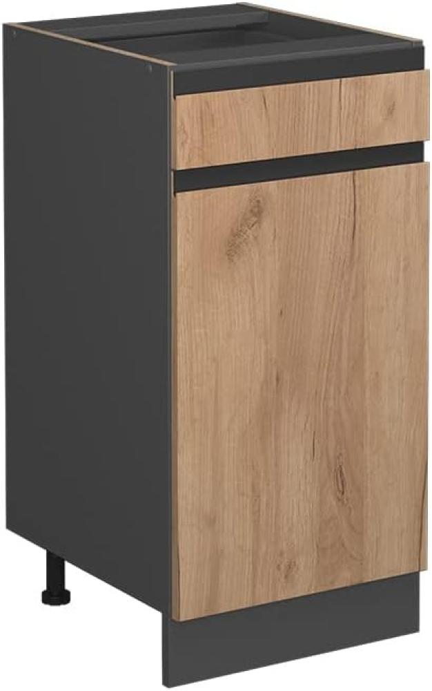 Vicco Schubunterschrank Küchenschrank Küchenmöbel R-Line J-Shape 40 cm modern (Anthrazit-Eiche) Bild 1