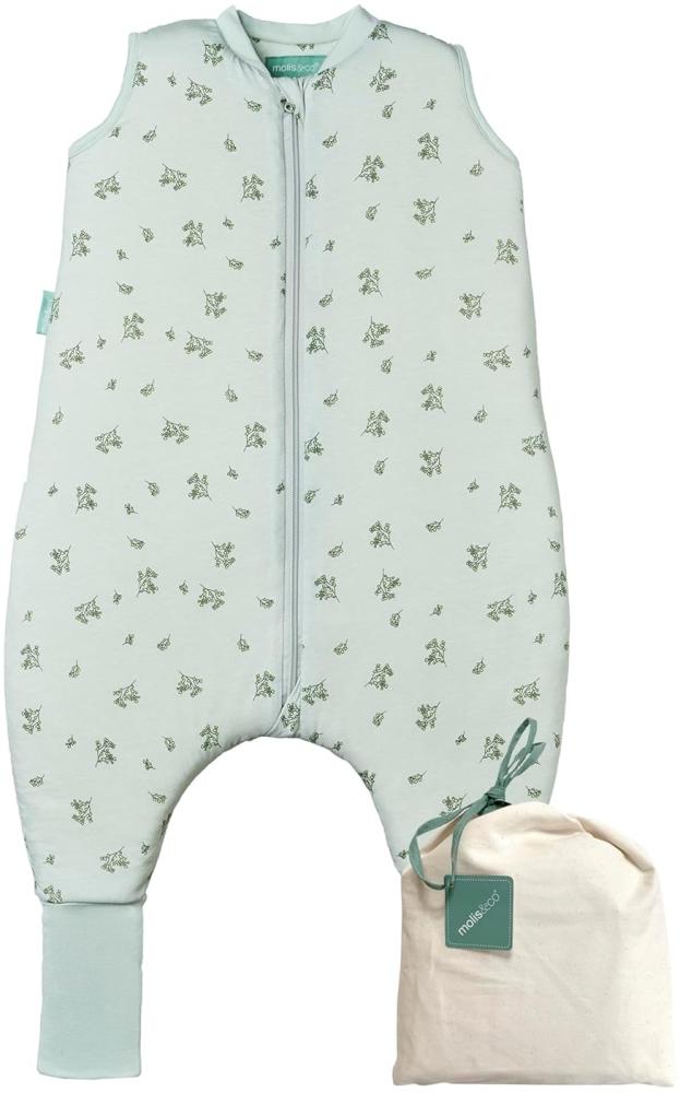 molis&co - Baby schlafsack mit Füßen und Socke - Ideal für den Winter - Babyschlafsack mit Beinen 2,5 tog - 100% Baumwolle (Oeko-TEX 100), Premium Qualität - Botany Green (80 cm) Bild 1