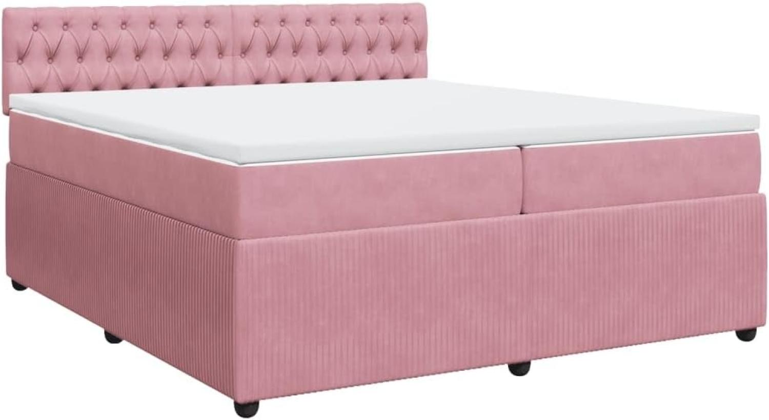 Boxspringbett mit Matratze Rosa 200x200 cm Samt 3290141 Bild 1