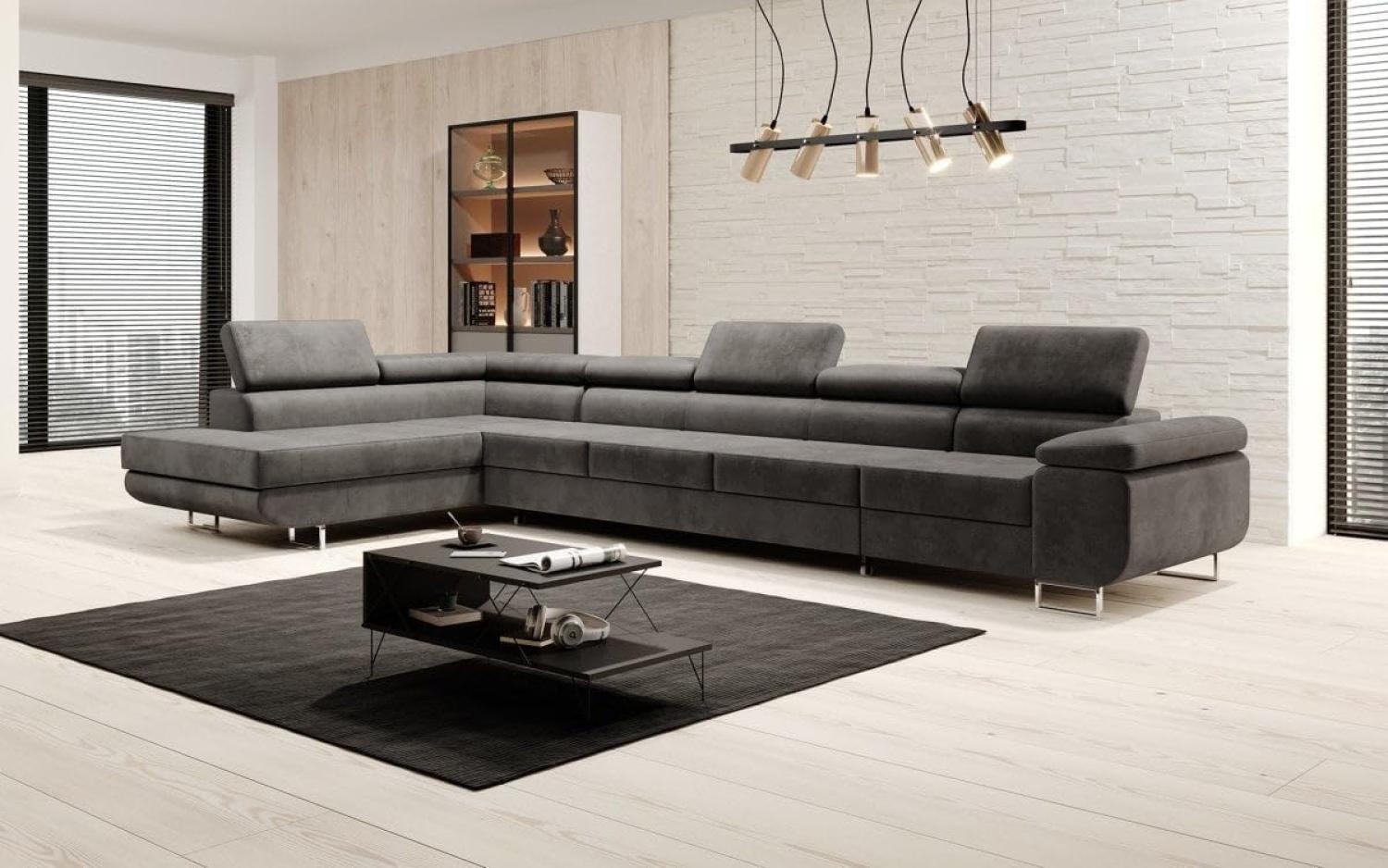 Designer Sofa Maxi mit Schlaf und Klappfunktion Anthrazit Links Bild 1