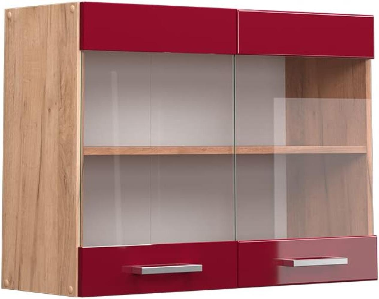 Vicco Küchenschrank Hängeschrank Unterschrank Küchenzeile R-Line Eiche Bordeaux Bild 1