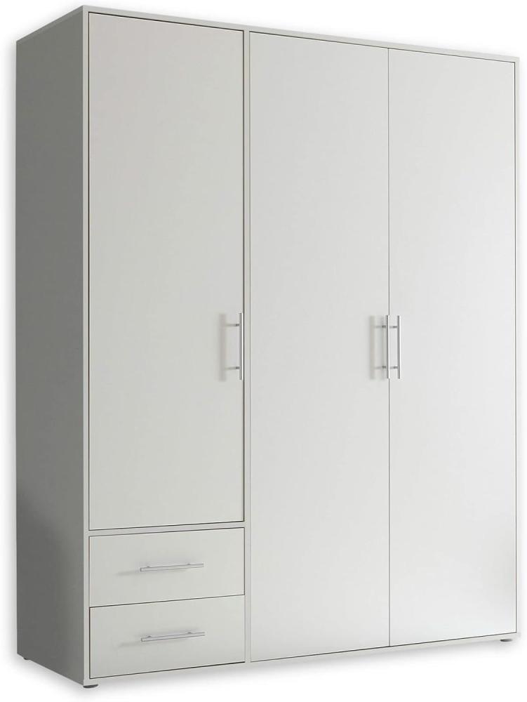 Kleiderschrank VALENCIA mit Drehtüren / Schubladen ca. 155 x 195 x 60 cm Weiß Bild 1