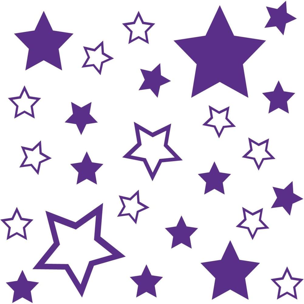kleb-Drauf Wandtattoos 25 Sterne Lila - matt Bild 1
