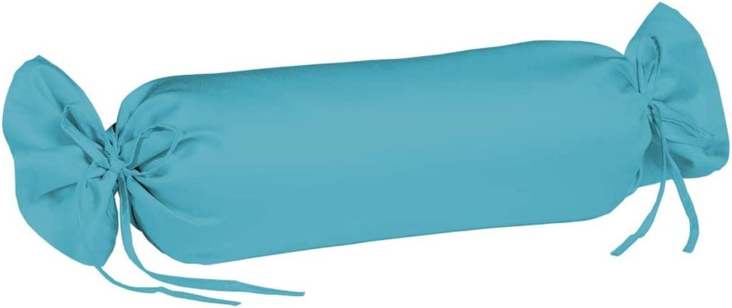 Fleuresse Mako-Satin-Kissenbezug uni colours petrol 6066 40 x 15 cm Bild 1