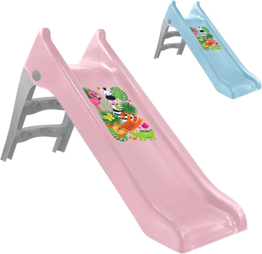 Mochtoys Kinderrutsche Pastell, 140 cm Rutschlänge, Wasserrutsche, wetterfest rosa Bild 1