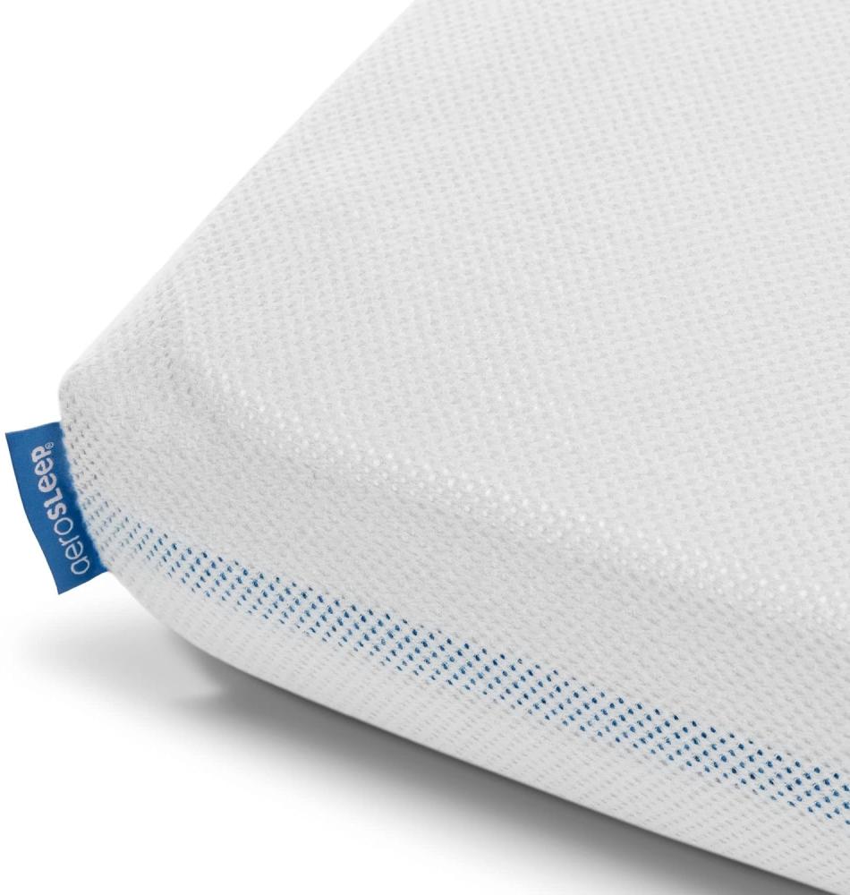 Aerosleep - SafeSleep Spannlaken Babybett - Optimale Atmung - Wärmeregulierung - Maschinenwaschbar - 117 x 68 cm - 100% PES - Weiß Bild 1