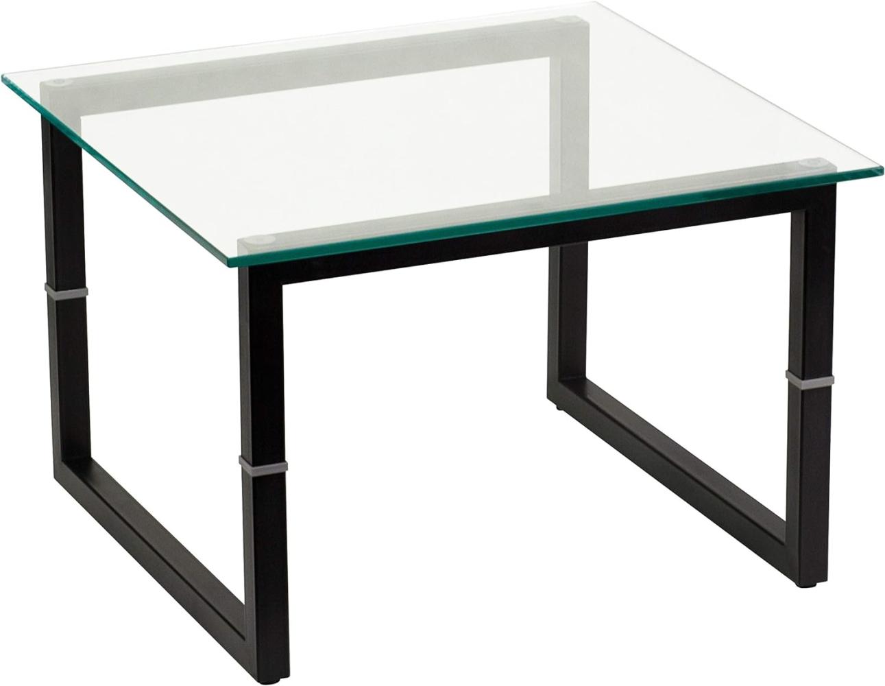 Flash Furniture Beistelltisch aus Glas, Metallglas, durchsichtig/schwarz, 1 Stück Bild 1