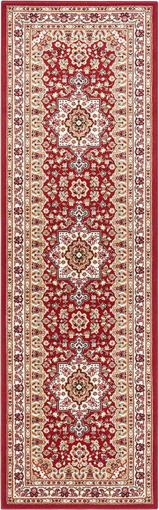 Orientalischer Kurzflor Teppich Parun Täbriz Rot - 80x250x0,9cm Bild 1