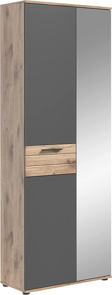 Garderobenschrank / Schuhschrank Mason in Eiche und grau 70 x 200 cm Bild 1