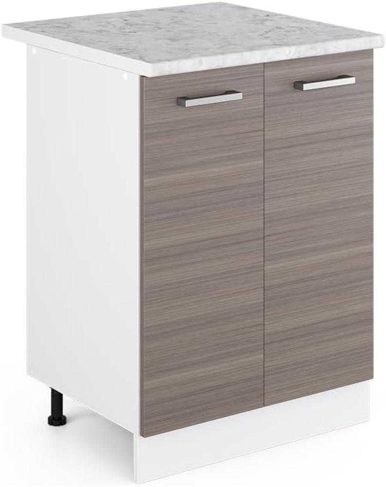 Vicco Küchenschrank R-Line Hängeschrank Unterschrank Küchenzeile Küchenunterschrank Arbeitsplatte, Möbel verfügbar in anthrazit und weiß (edelgrau mit Arbeitsplatte, Unterschrank 60 cm) Bild 1