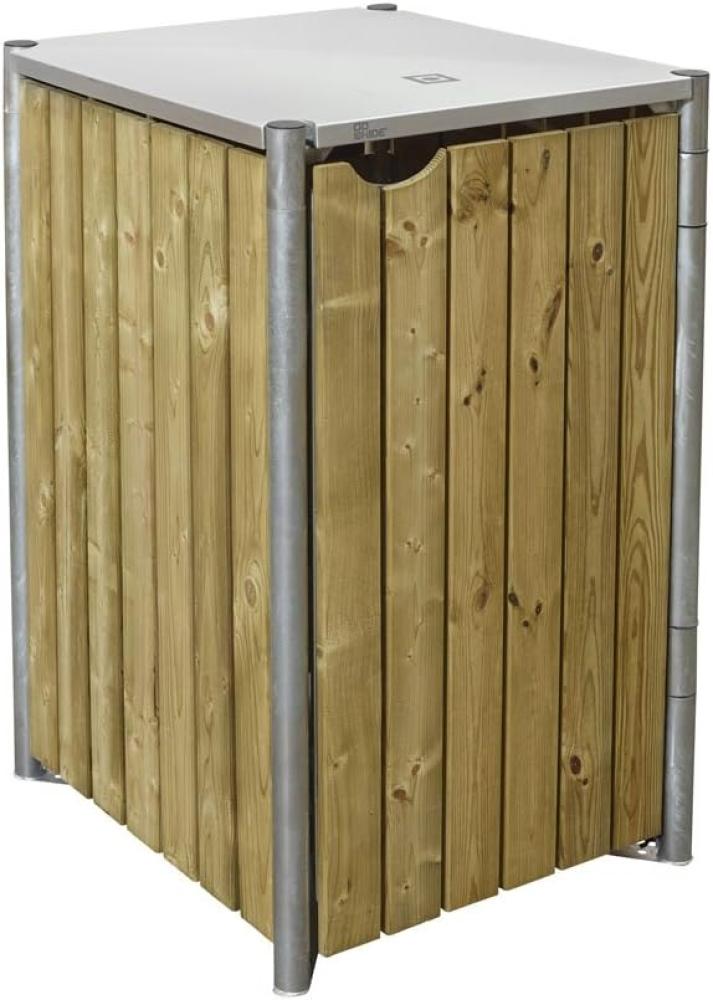 Hide Holz Mülltonnenbox für 1 Mülltonne 120 Liter | Natur | 64x61x115 cm Bild 1