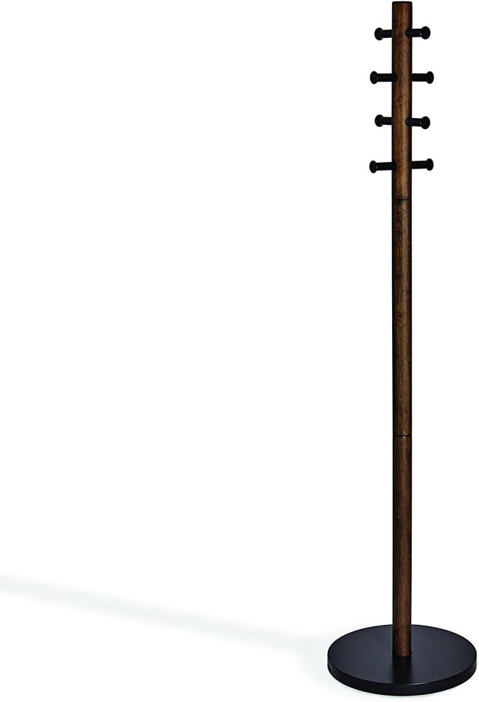 Umbra 1005871-048 Pillar Coat Rack, Garderobenständer aus Holz, Schwarz-Walnuss, 167. 64 x 39. 70 x 39. 70cm Bild 1