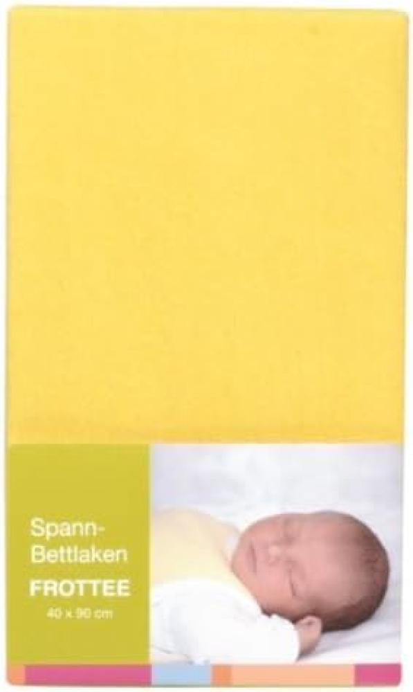Baby-Plus Spannbettlaken Frottee gelb, 40x90 cm Bild 1