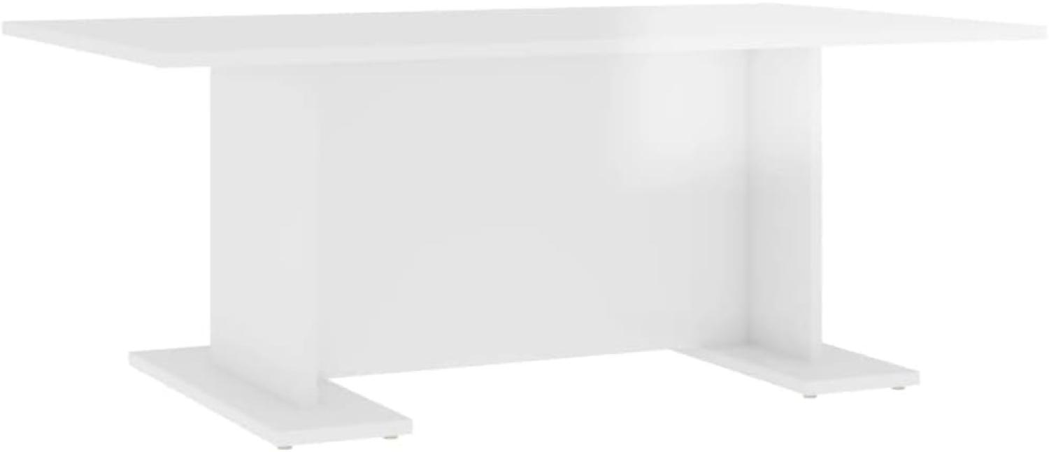 vidaXL Couchtisch Hochglanz-Weiß 103,5x60x40 cm Spanplatte Bild 1
