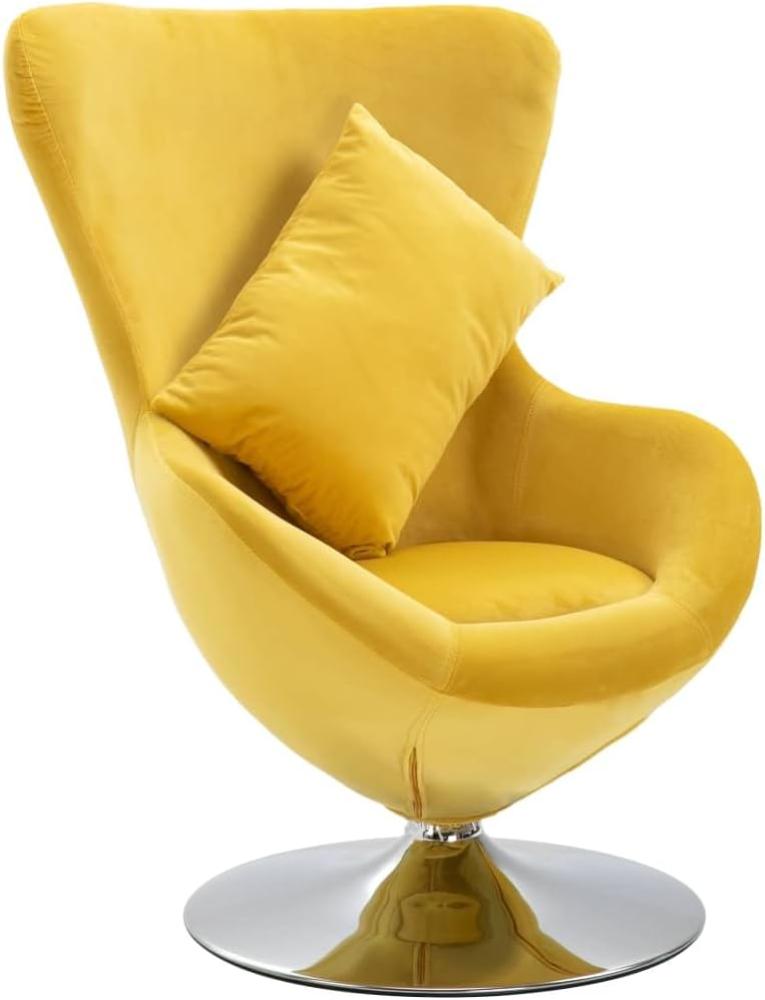 vidaXL Sessel in Ei-Form mit Kissen Samt Gelb Bild 1