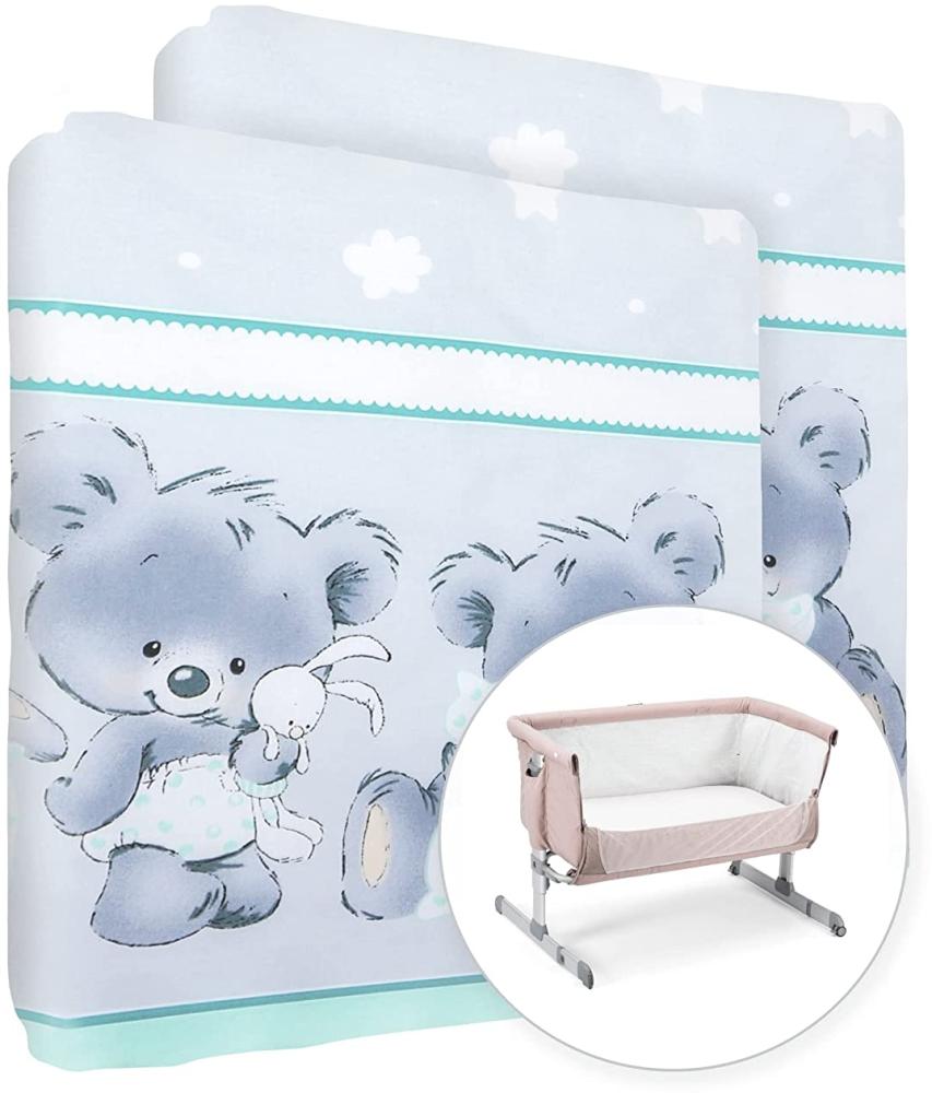 Baby Comfort Spannbetttuch für Kinderbett, 100 % Baumwolle, für 83 x 50 cm, Bärengrün, 2 Stück Bild 1