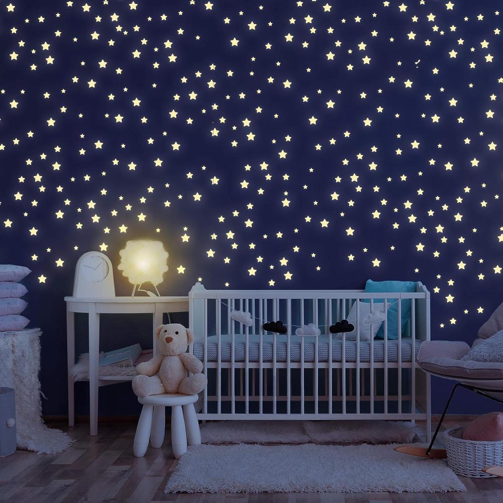 Homery Sternenhimmel 400 Leuchtsterne selbstklebend mit starker Leuchtkraft, fluoreszierende Leuchtsterne Wandtattoo & Wanddeko Aufkleber für Baby, Kinder oder Schlafzimmer (Leuchtsterne) Bild 1