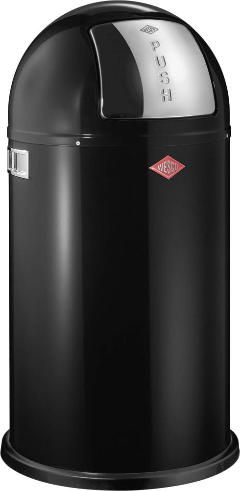 Wesco 175 831 Pushboy Abfallsammler 50 Liter schwarz 40 x 40 x 75. 5cm (L-B-H), Edelstahl Bild 1