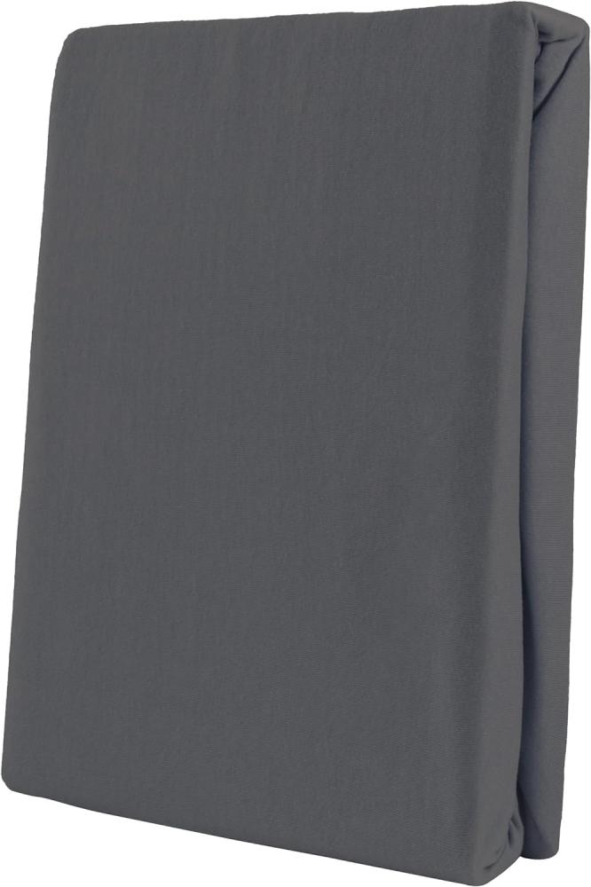 Leonado Vicent - Classic Spannbettlaken Bettlaken 100% Baumwolle Jersey Spannbetttuch in vielen Farben & Größen, Maße Spannbettlaken:200 x 200 cm - 200 x 220 cm, Farbe Spannbettlaken:Anthrazit Bild 1