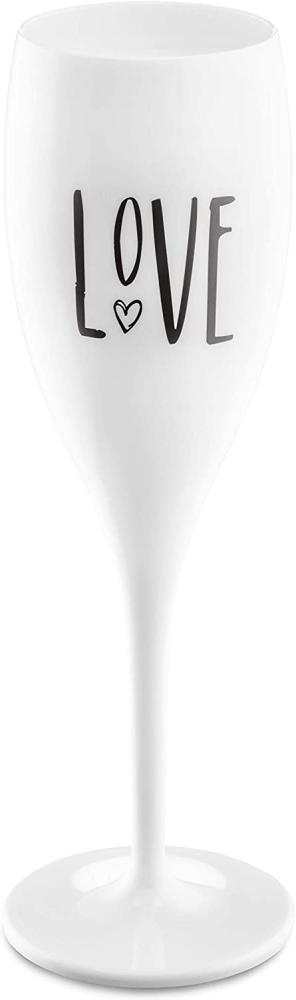 Koziol Cheers Love Sektglas mit Druck, Sekt Glas, Champagnerglas, Proseccoglas, Weiß, 19. 1 cm, 3780525 Bild 1