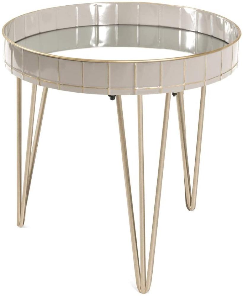Beistelltisch mit Tischplatte aus Spiegelglas, grau/ bronzefarben, Ø 51cm Bild 1