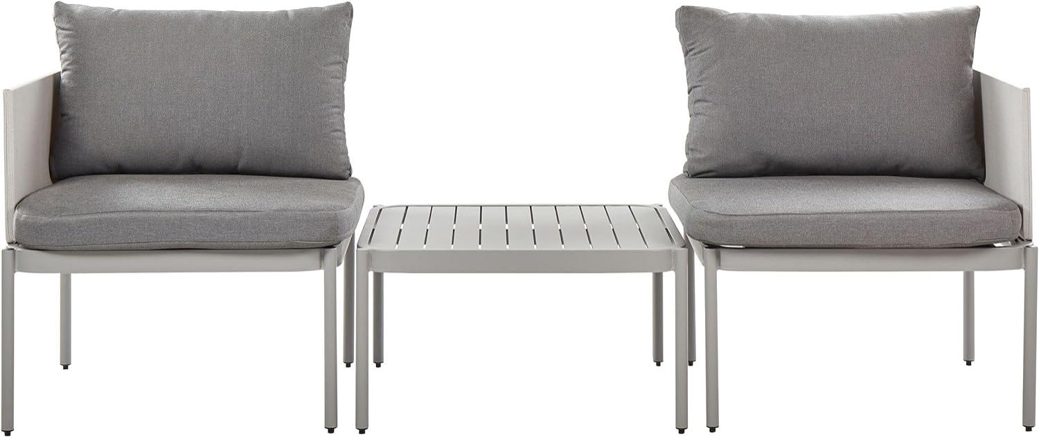 Lounge Set Aluminium hellgrau 2-Sitzer modular Auflagen grau TERRACINA Bild 1