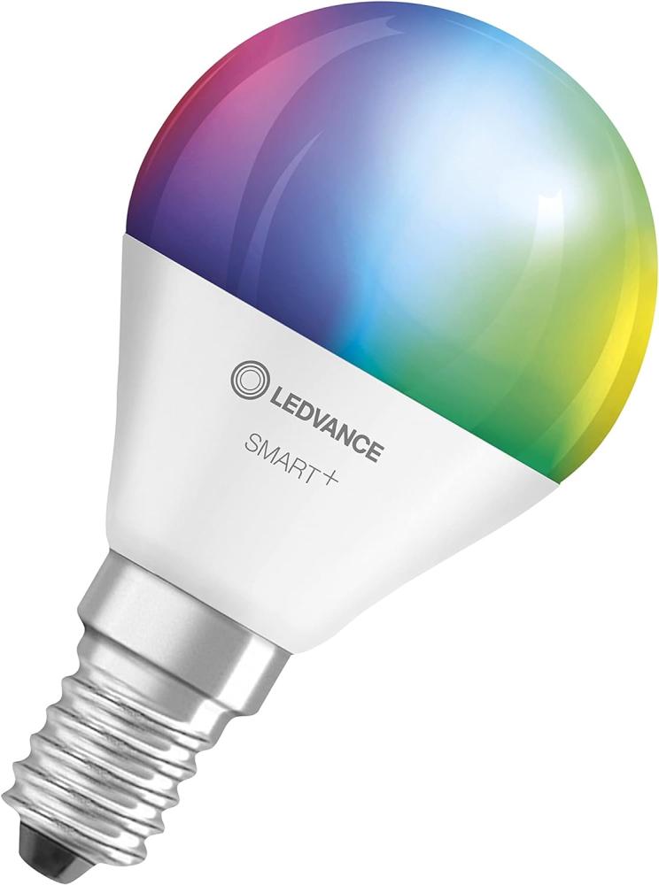 LEDVANCE Smarte LED-Lampe mit WiFi Technologie, Sockel E14, Dimmbar, Lichtfarbe änderbar (2700-6500K), RGB Farben änderbar, ersetzt Glühlampen mit 40 W, SMART+ WiFi Mini Bulb Multicolour, 3er-Pack Bild 1