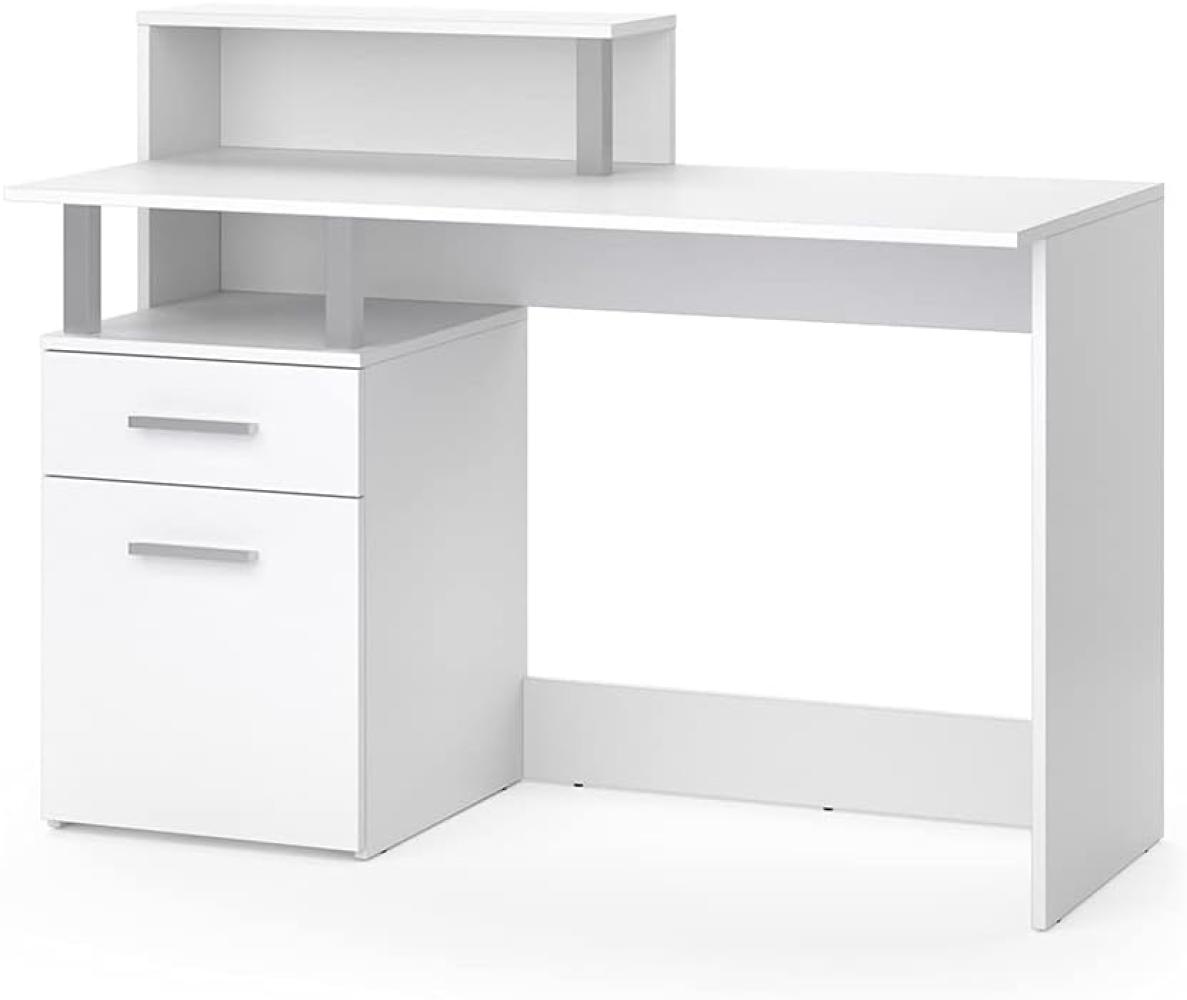 Vicco 'Nord' Schreibtisch mit Schubladen, weiß matt, 119,7 x 91,5 x 55 cm Bild 1