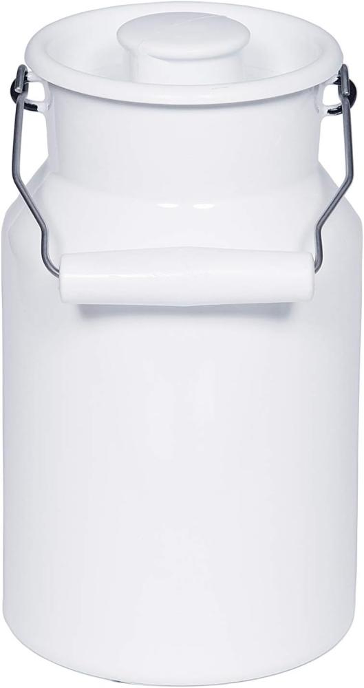 Riess Milchkanne mit Deckel Emaille Weiß 1L Bild 1